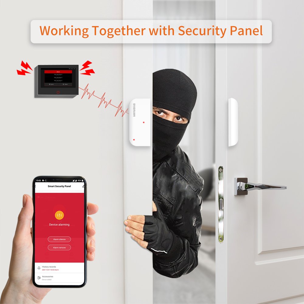 staniot LoRa Version Contact Sensor 5-Year Battery Life 500m Long Signal Distance Wireless Door Window Sensor Anti-tamper Alarm