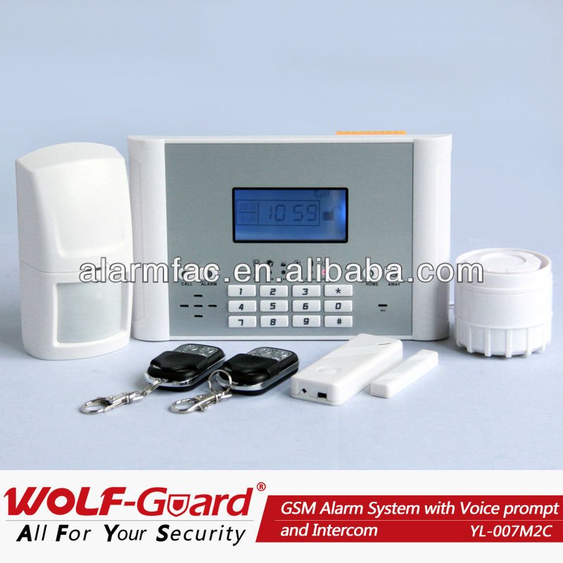 wolf guard YL-007M2C Hot-sell Multi-language Voice prompt GSM security alarm system With LCD Screen