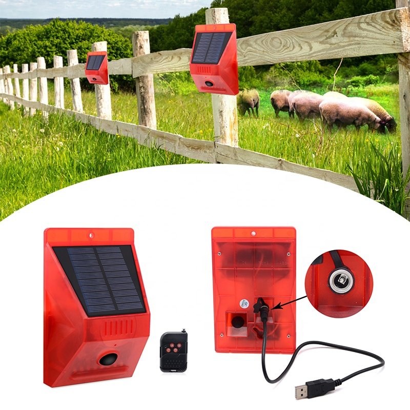 Wireless Solar RF Remote Alarm Siren Solar Power Outdoor Sound Light Siren Home Security Alarm System