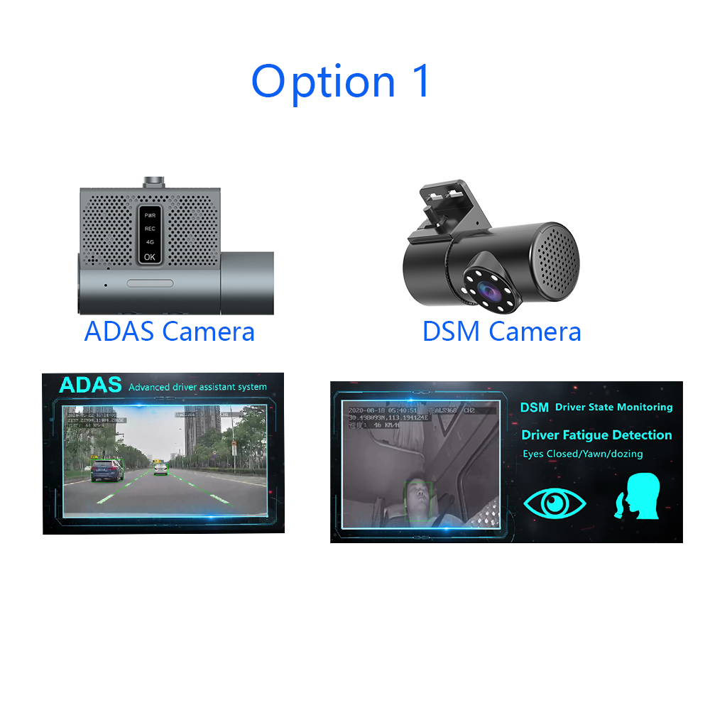 Updated Dashcam ADAS DSM Driver Fatigue Monitor Alarm System 4G GPS Video Recording Fleet Safety Solution For Vehicles