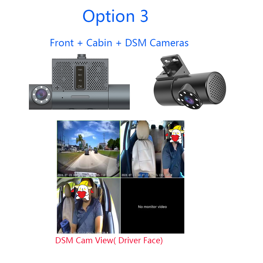 Updated Dashcam ADAS DSM Driver Fatigue Monitor Alarm System 4G GPS Video Recording Fleet Safety Solution For Vehicles