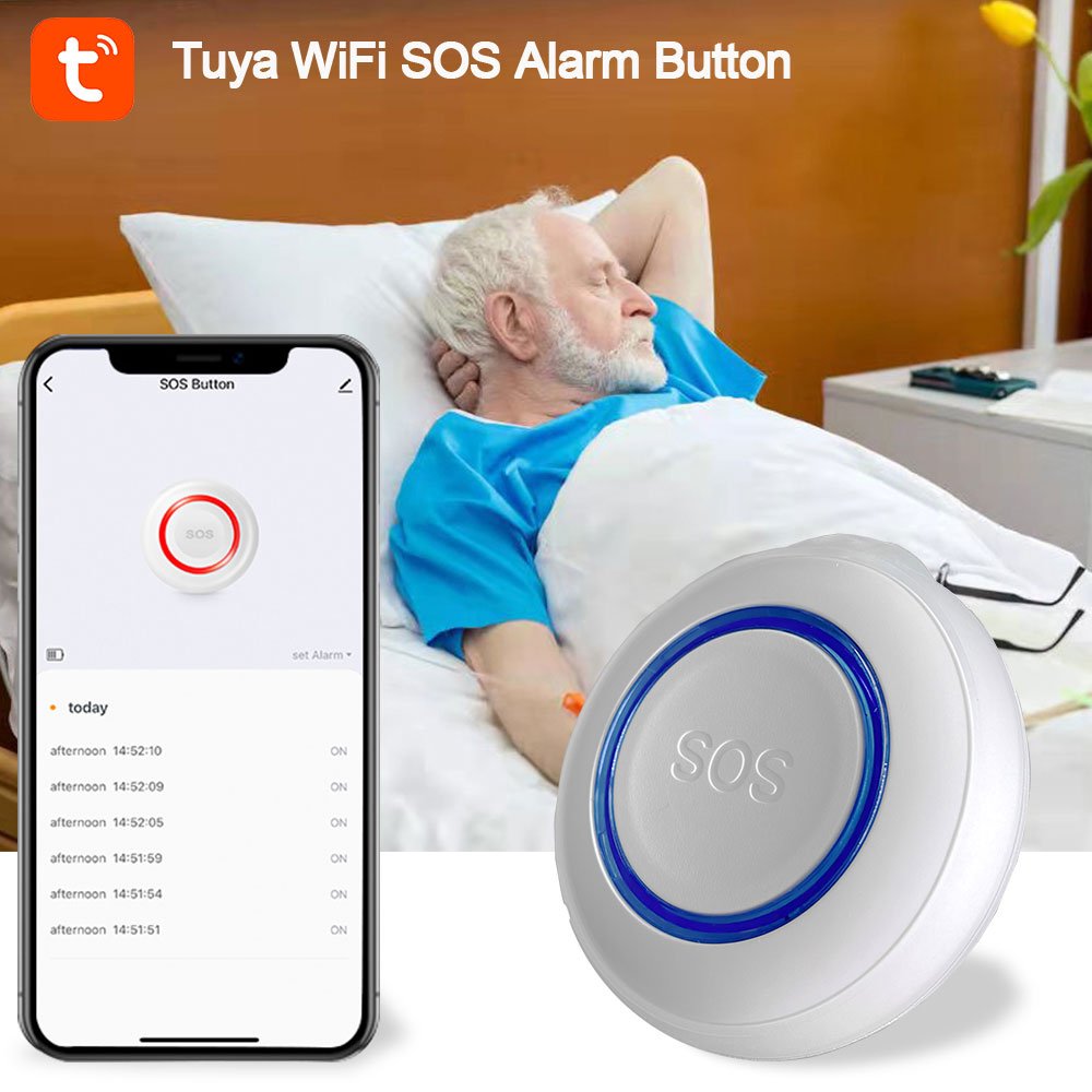 2024 Home Burglar Alarm Sensor Alert System Tuya WiFi Smart Home SOS Call Button SOS Emergency Panic Button Alarm PST-WE571