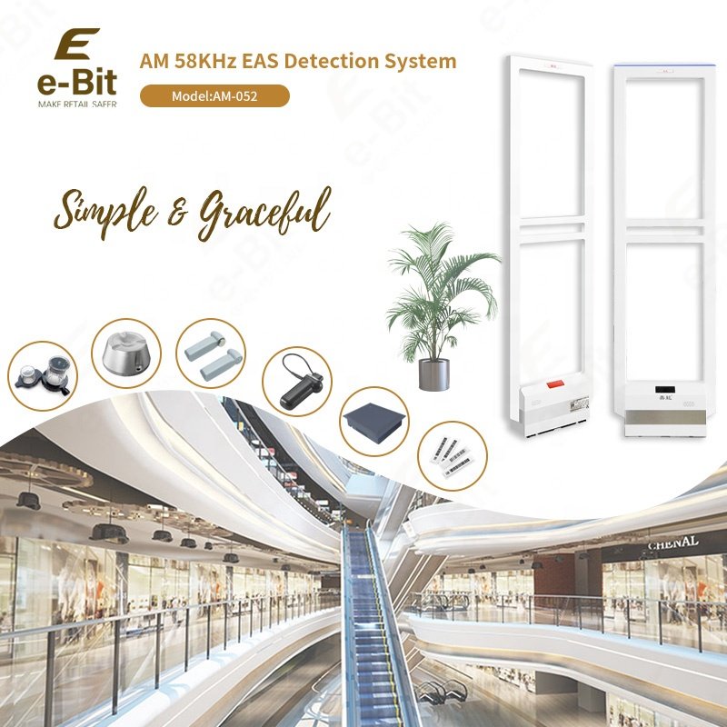 Factory directly supply AM-052 e-Bit 3 M sensing range White ABS 58KHz EAS AM Detection System for various retail anti-theft