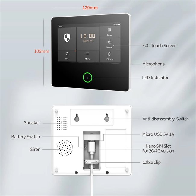 Glomarket Smart Home Whole House Linkage Tuya Wifi /4G Built-in Siren Security DIY System Wireless Security Protection
