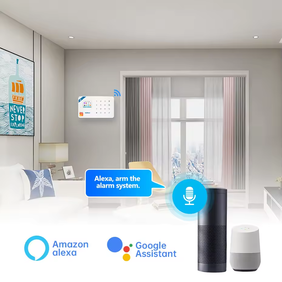 KERUI W184 Tuya Smart Alarm System 4G Wireless WIFI Security Alarm Motion Sensor Detector Burglar Alexa&Google Home Security