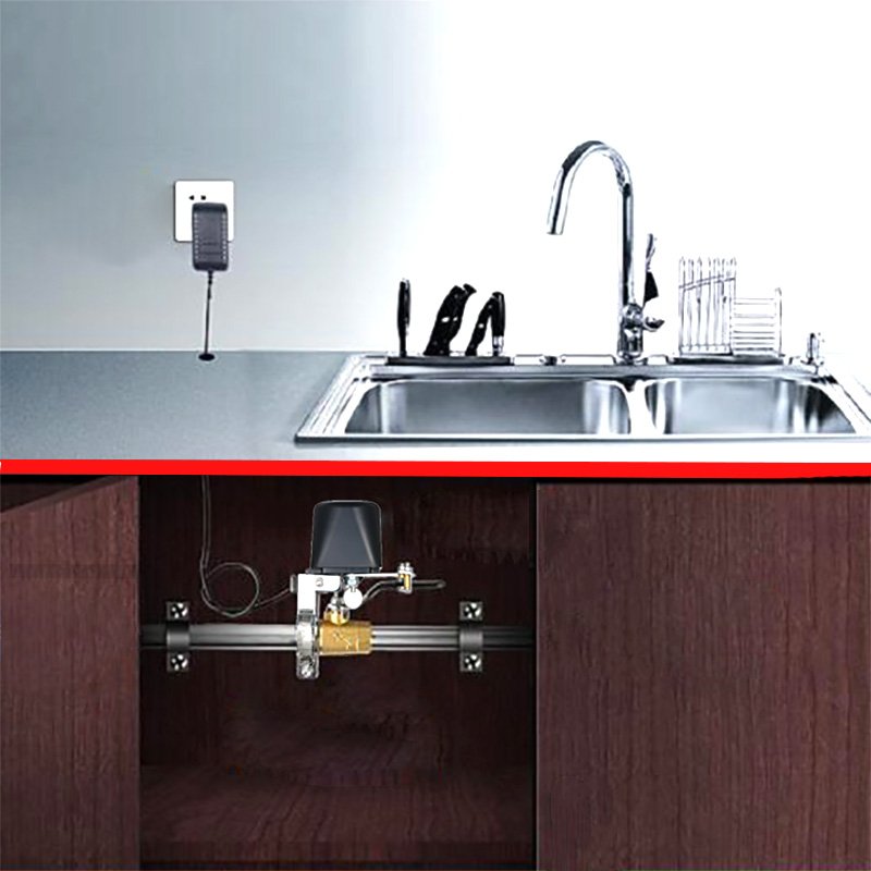 tuya WIFI 1/2 inch (DN15) auto shut off tap crane arm controller valve manipulator for tuya wifi gas or water leak system
