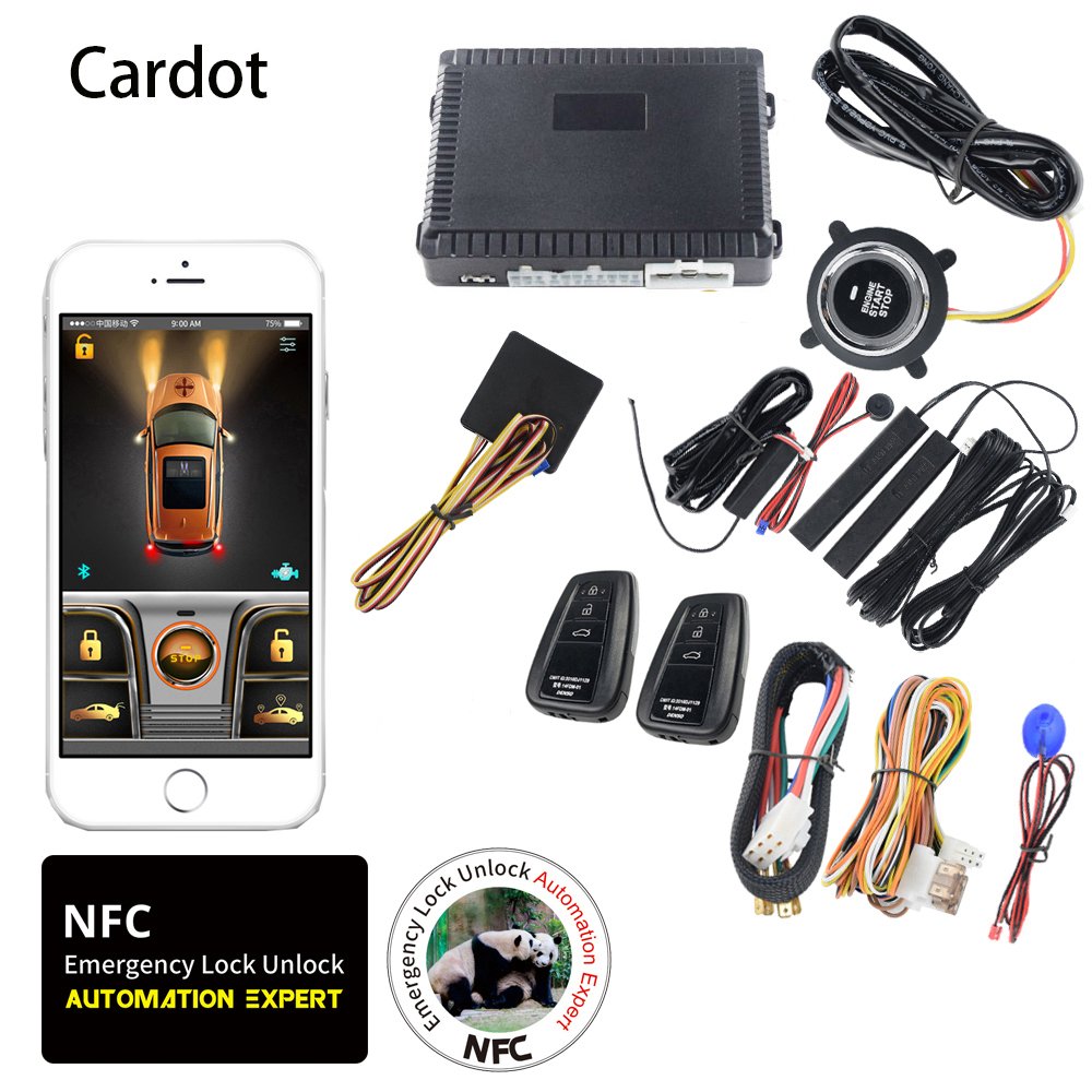 Cardot NFC Lock Unlock Remote Push Button Start Engine Smart Car Alarm System