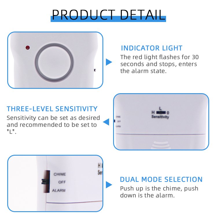 110dB Home Security Door Handle Sensor Alarm Wireless Anti Theft Device Door Alarm System