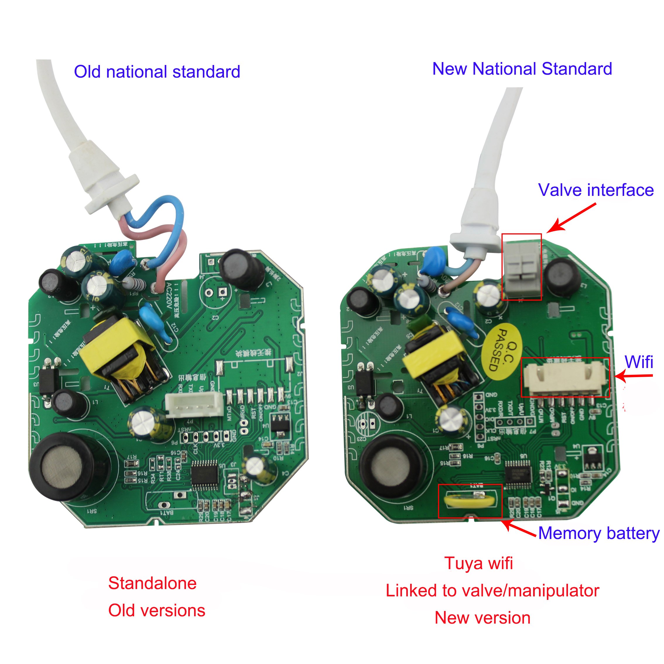 Factory Smart Tuya WIFI Wireless Natural Gas CH4 Methane LPG LNG Kitchen Cooking Gas Detector For Home Fire Alarm System