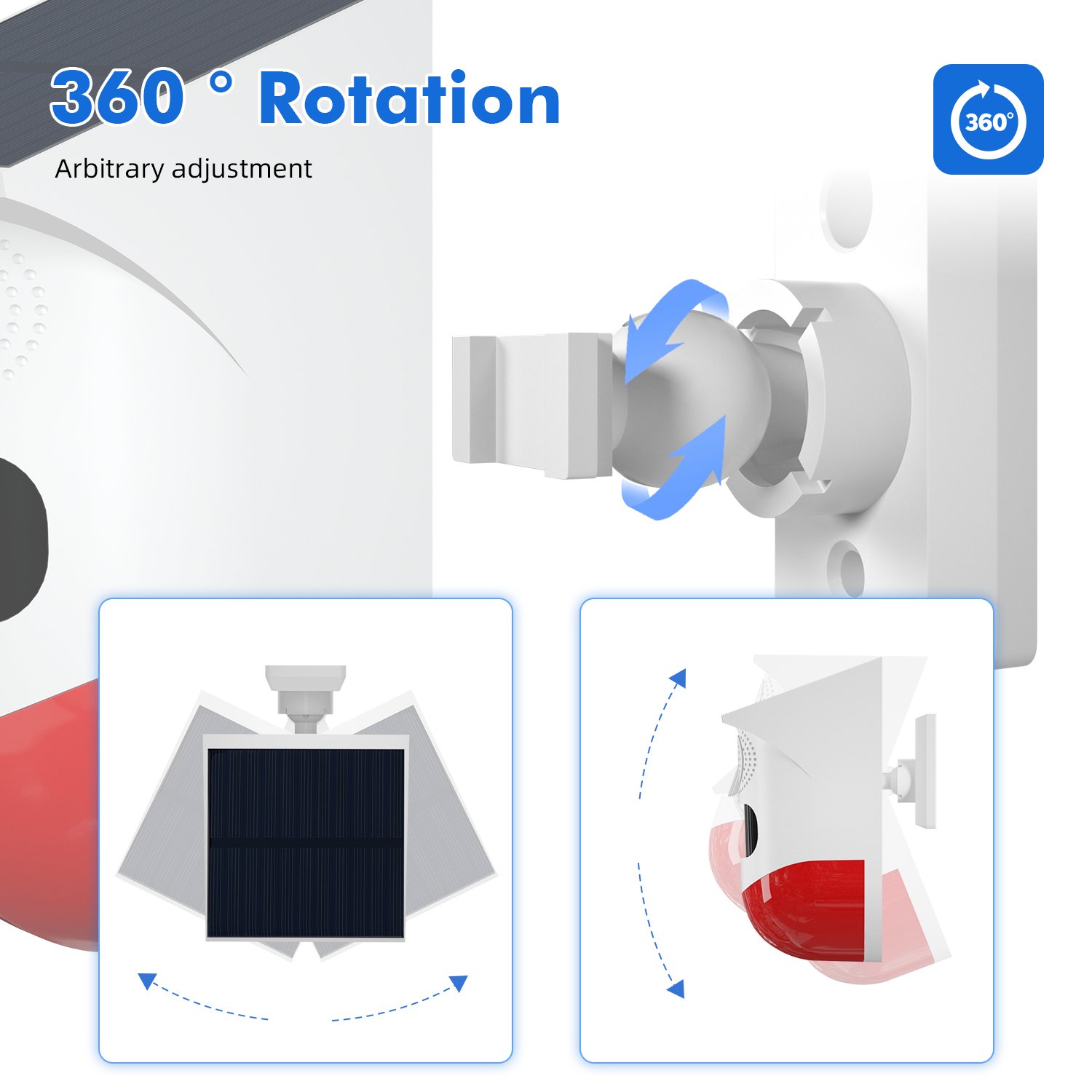 Solar Alarm Light with Motion Sensor PIR Sensor Infrared Detector Outdoor Solar Alarm with Waterproof Function