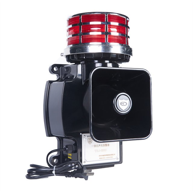 High-powered sound and light alarm Audible and visual alarm signals Crane Warning Alarm System black