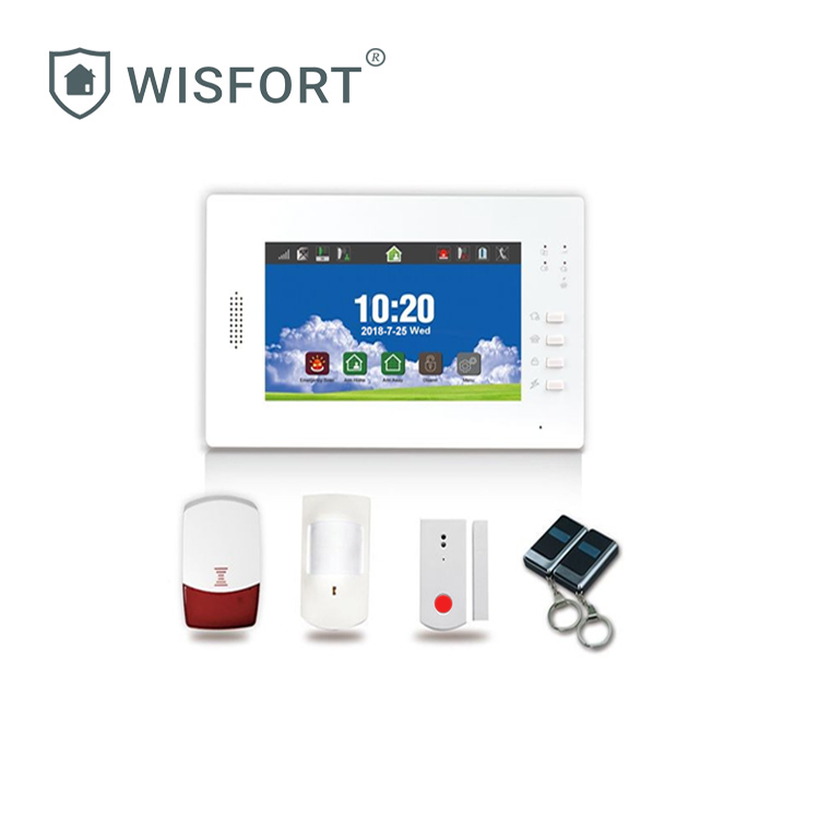 2018 High Quality LCD Touch Screen GSM Wireless Security Alarm System