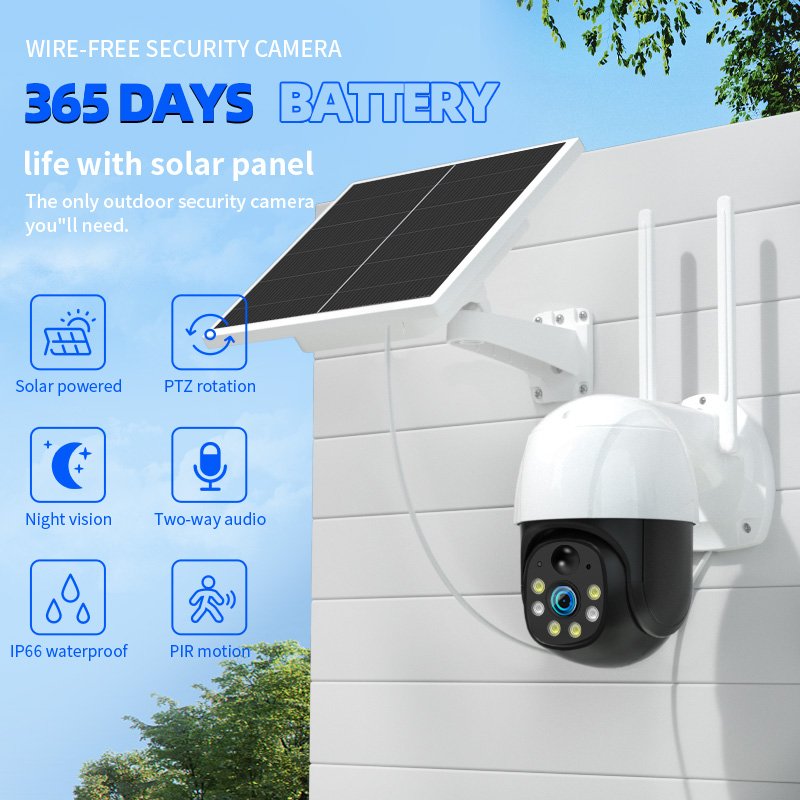 Outdoor Solar Powered Security Camera IP66 3MP Battery Solar Panel 4G Solar Camera security Camera System Wireless