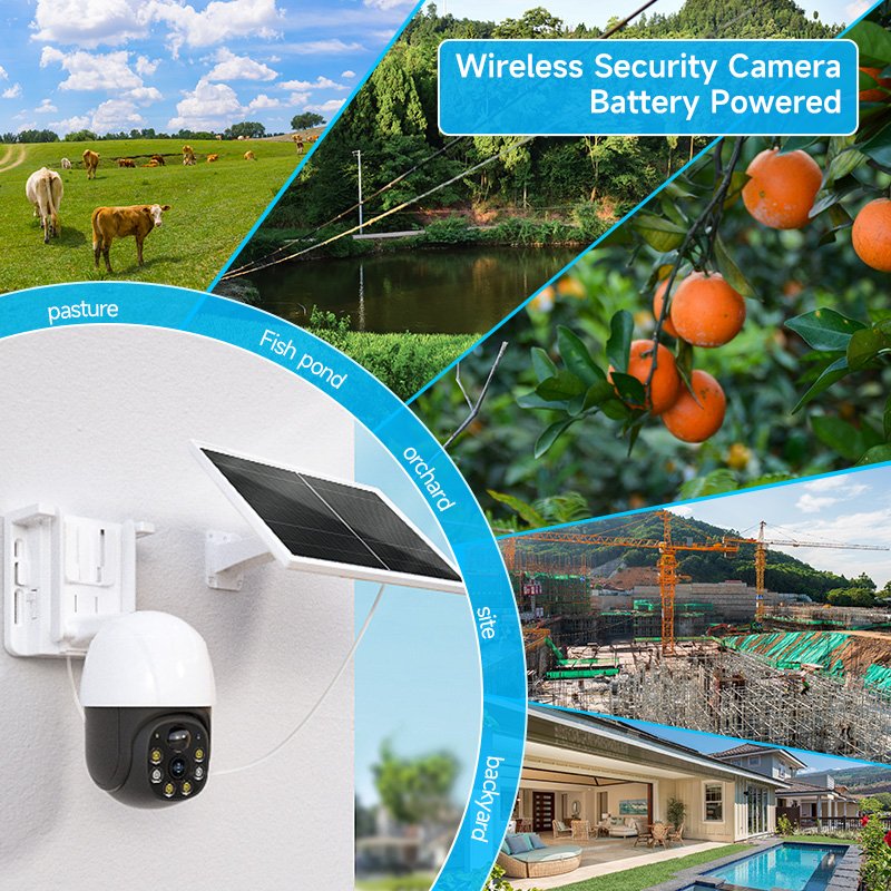 Outdoor Solar Powered Security Camera IP66 3MP Battery Solar Panel 4G Solar Camera security Camera System Wireless