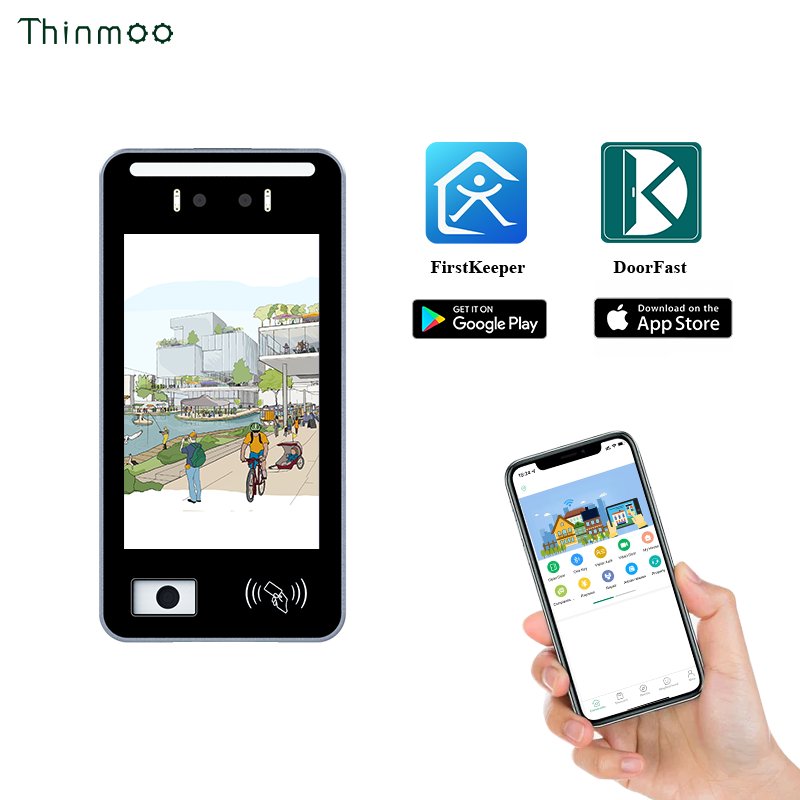 Thinmoo 8 Inch Android 11 Access Control Intercom QR Code Facial Recognition Touch Screen SIP Bluetooth TCP IP66 Access Control