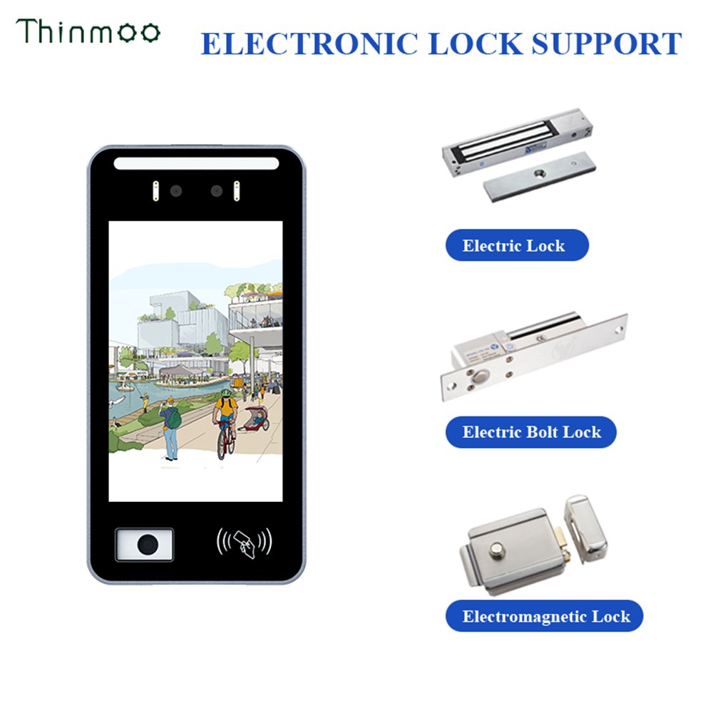 Thinmoo 8 Inch Android 11 Access Control Intercom QR Code Facial Recognition Touch Screen SIP Bluetooth TCP IP66 Access Control