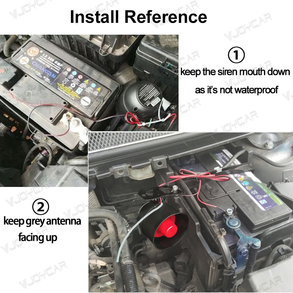 Vjoycar Wireless Smart Car Alarm System for Universal Vehicles with Shock Sensor 9-15V DC Power DIYV5 Easy Installation