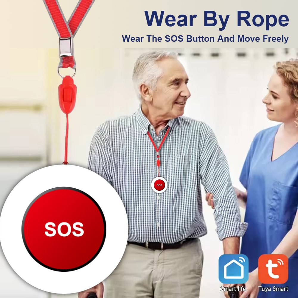 Smart Home Elderly Falling Emergency SOS Panic Button WiFi Home Security Personal Alarm with APP control