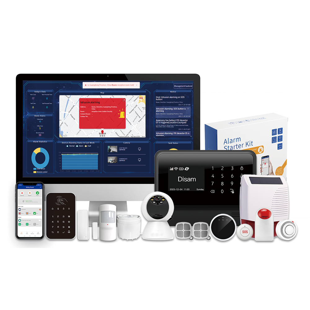 2024 Latest anti burglar 4G WiFi home alarm system with mobile app notifications and CMS center monitoring software