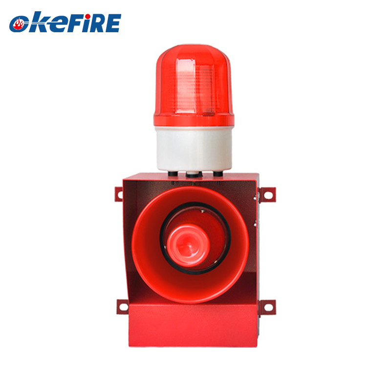 Okefire Industrial Audible and Visual Alarm Siren with Muti-frequency Flashing Light and Audio Warning Securlty alarm system