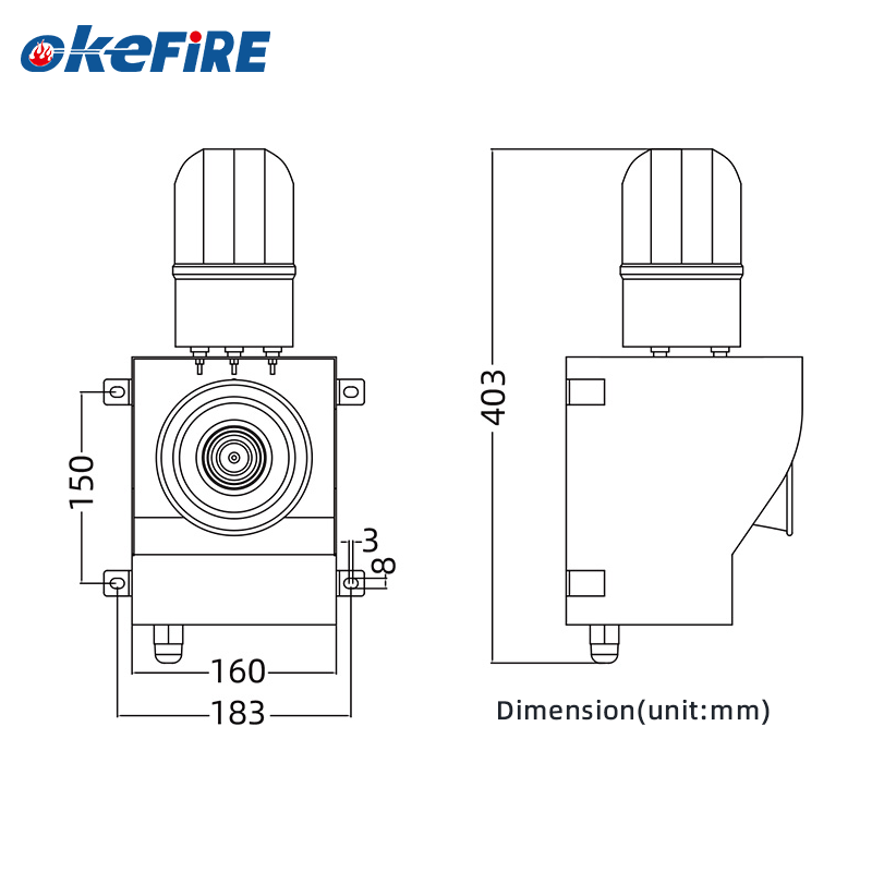 Okefire Industrial Audible and Visual Alarm Siren with Muti-frequency Flashing Light and Audio Warning Securlty alarm system