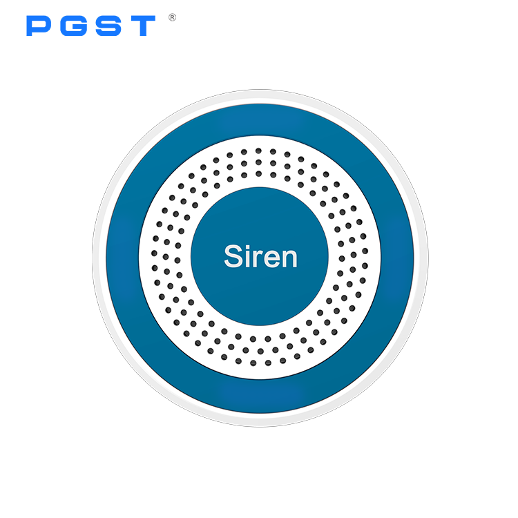 PGST Siren Alarm System Indoor Siren 5V Wireless 433Mhz Standalone Wired Indoor Siren with Strobe For Home Burglar Security
