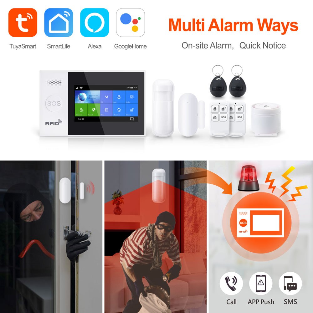 Best Price Multi-Language 4G Wifi GSM Smart Home Automation Tuya Wifi GSM Intruder Alarm System PST-WG107-4GUS