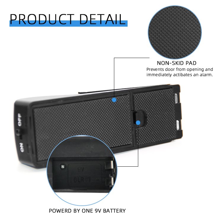 Portable Anti-theft 120DB Alarm Door Stopper Wireless Vibration Alarm for Traveling Security Door Alarm Stopper