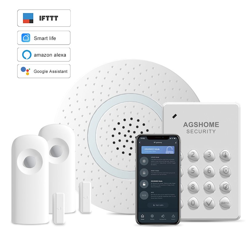 Tuya WiFi Alarm System Smart Home Security System Smart Life WiFi Alert Kit DIY Factory Selling App Alerts Security Camera
