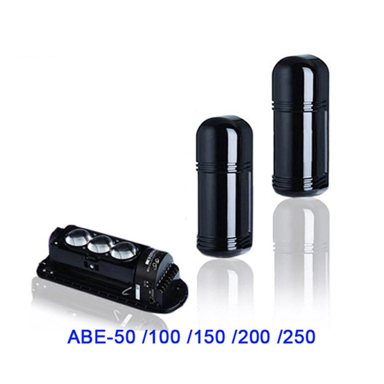 Black Mini 3 Beam 50~250 m Waterproof Infrared Sensor Anti-theft Fence Anti-theft Sensor Infrared Home Alarm System Detector ABE