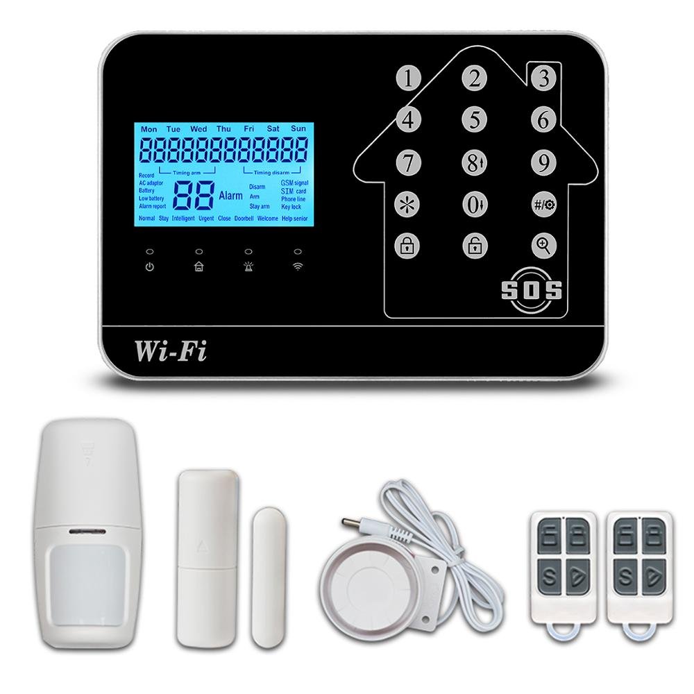 4G Network Wireless GSM WIFI PSTN SECURITY Alarm System for Home Office with Wifi Door/Window Sensor PIR Dectecter