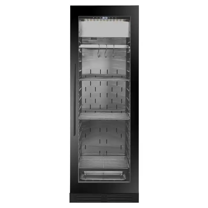 Advanced maturing cabinet with alarm system temperature memory function meat salami cheese fish storage fridge humidity control
