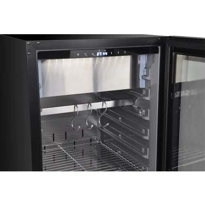 Advanced maturing cabinet with alarm system temperature memory function meat salami cheese fish storage fridge humidity control