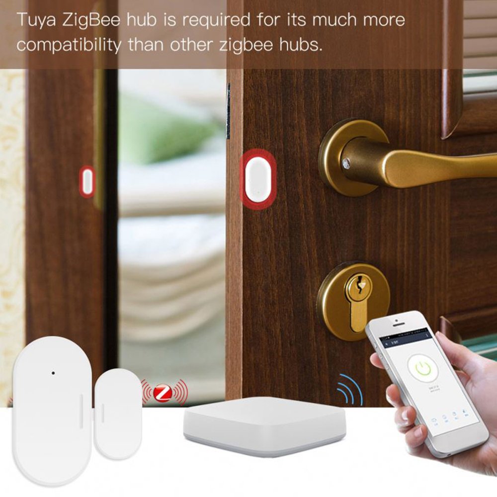 Tuya Smart Alarm System Sensor ZigBee Door And Window Detector Mini door window Sensor