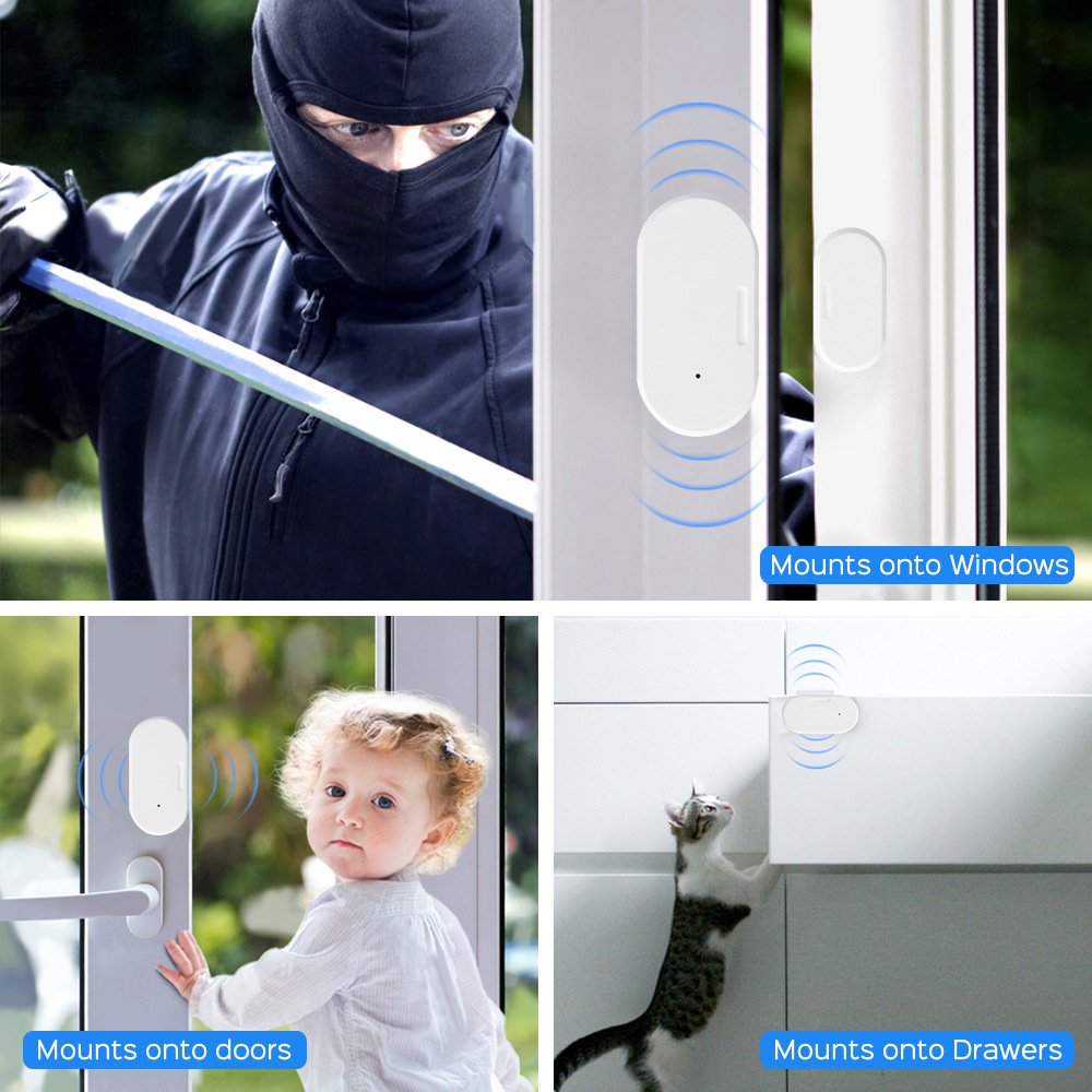Tuya Smart Alarm System Sensor ZigBee Door And Window Detector Mini door window Sensor