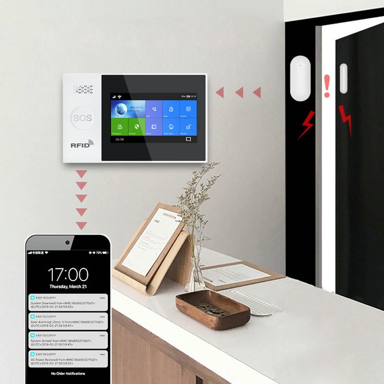 Hottest Tuya Smart Life APP Wireless WIFI GSM Home Security Alarm System with Smart Motion Detector