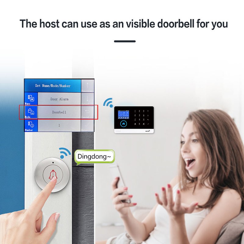 Doorbell+auto dial intercom+RFID access integrated home secure gsm alarm wireless alarm WIFI 4G App