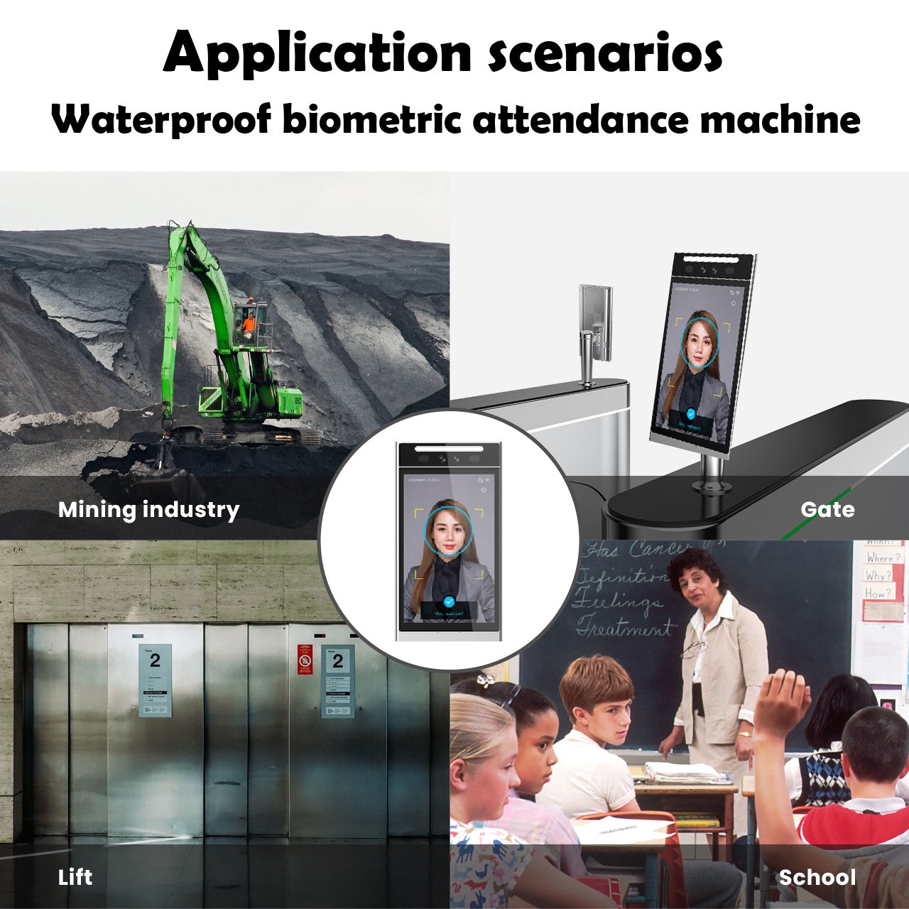 CoolCode VF205 Access Control Device 8-Inch IP66 Waterproof Android Terminal Night Vision Touch Screen People Counting Reset