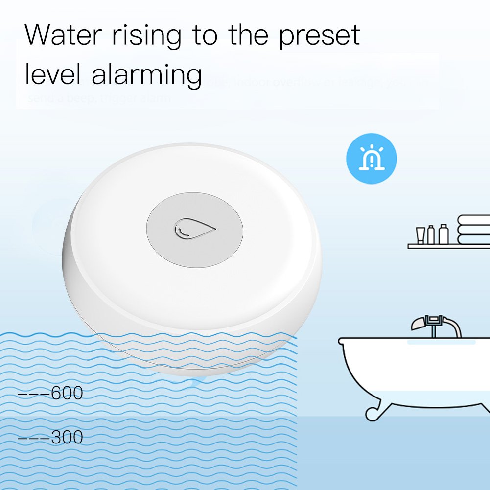 ZigBee Smart Flood Sensor Water Leakage Detector Flood Overflow Alert Security Alarm System Tuya/Smart Life App Remote Control