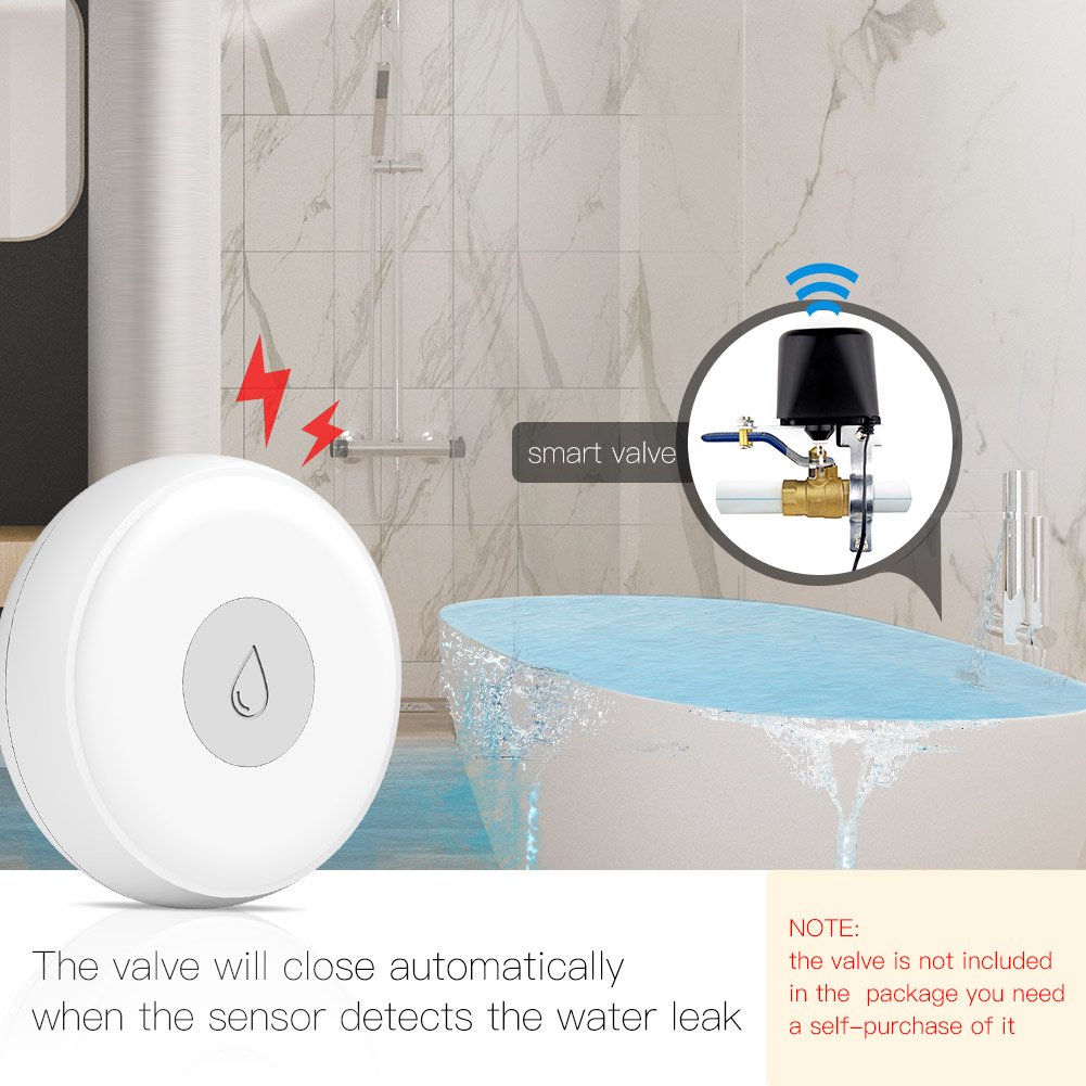 ZigBee Smart Flood Sensor Water Leakage Detector Flood Overflow Alert Security Alarm System Tuya/Smart Life App Remote Control