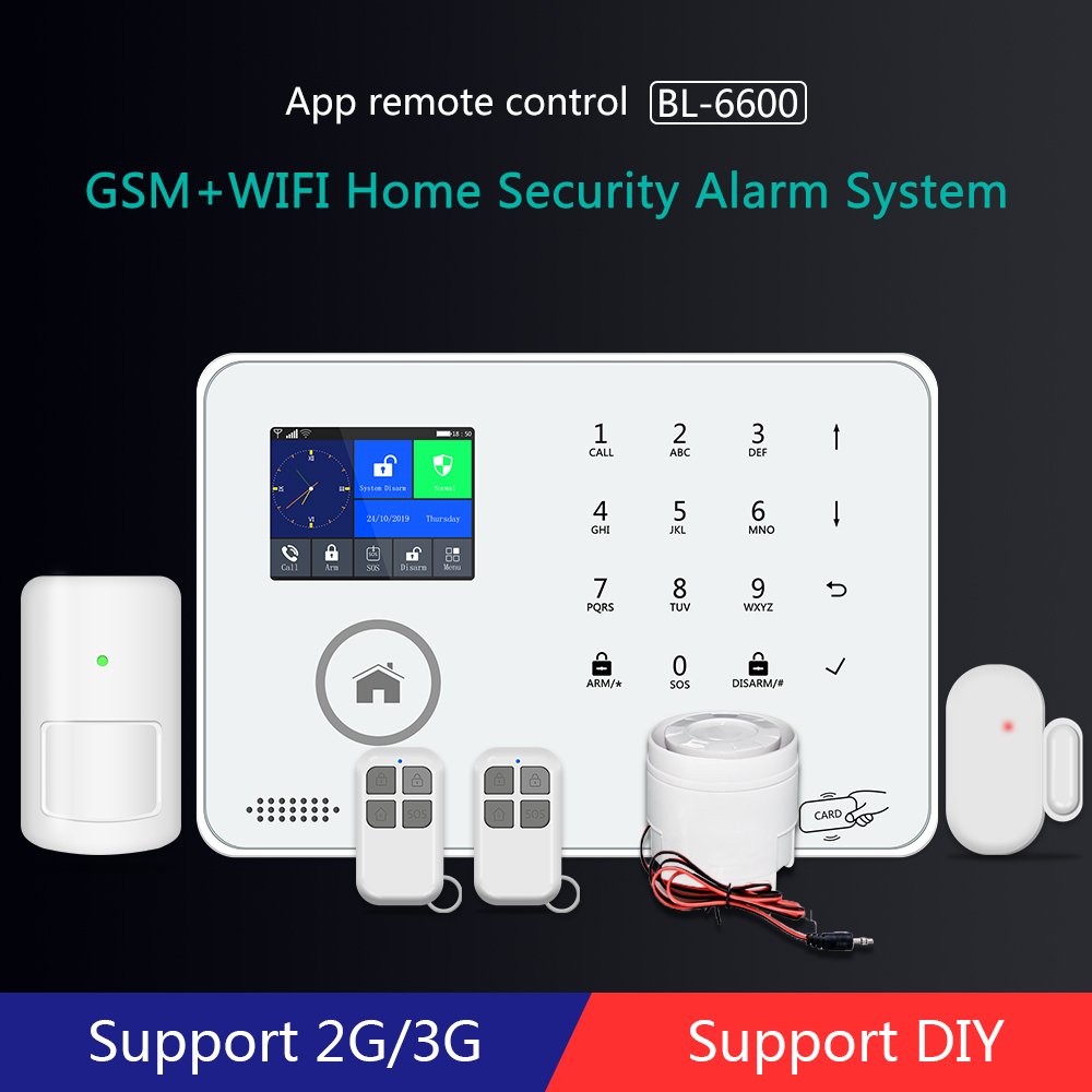 Simple safe home wireless alarm system WIFI GSM 3G house burglar alarm