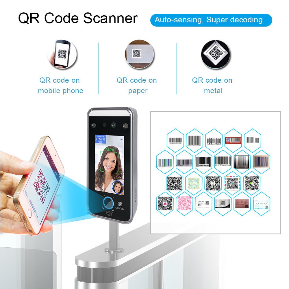 Web Cloud WIFI Biometric Face Time Attendance RFID QR Code Scanning Visitor Door Access Control System