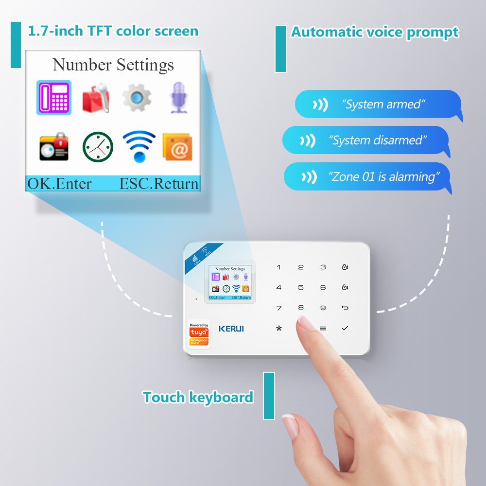 W181 Tuya Smart Home Alarm Wireless GSM Security Alarm System With Motion Detector Anti-theft WiFi GSM Alarm System