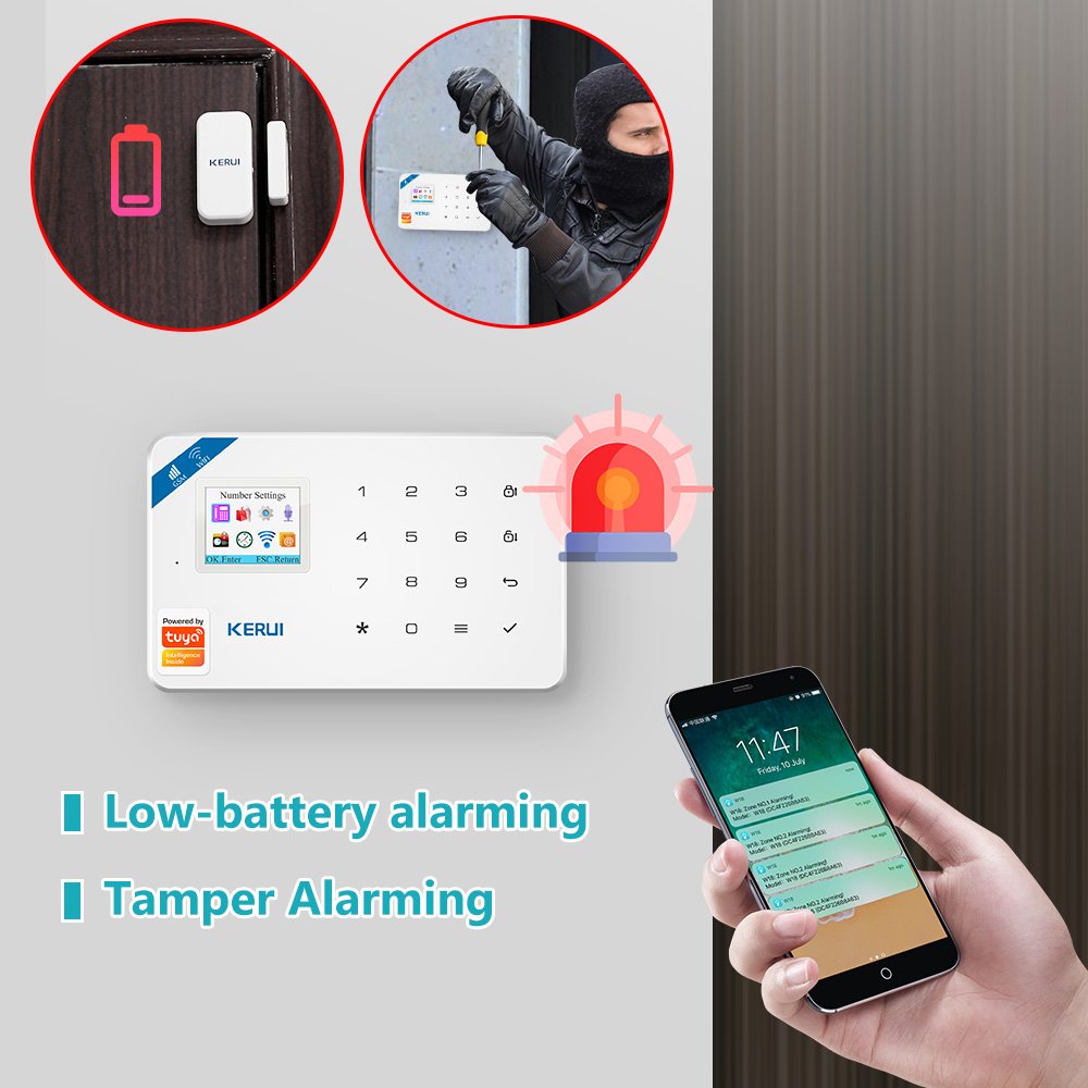 W181 Tuya Smart Home Alarm Wireless GSM Security Alarm System With Motion Detector Anti-theft WiFi GSM Alarm System