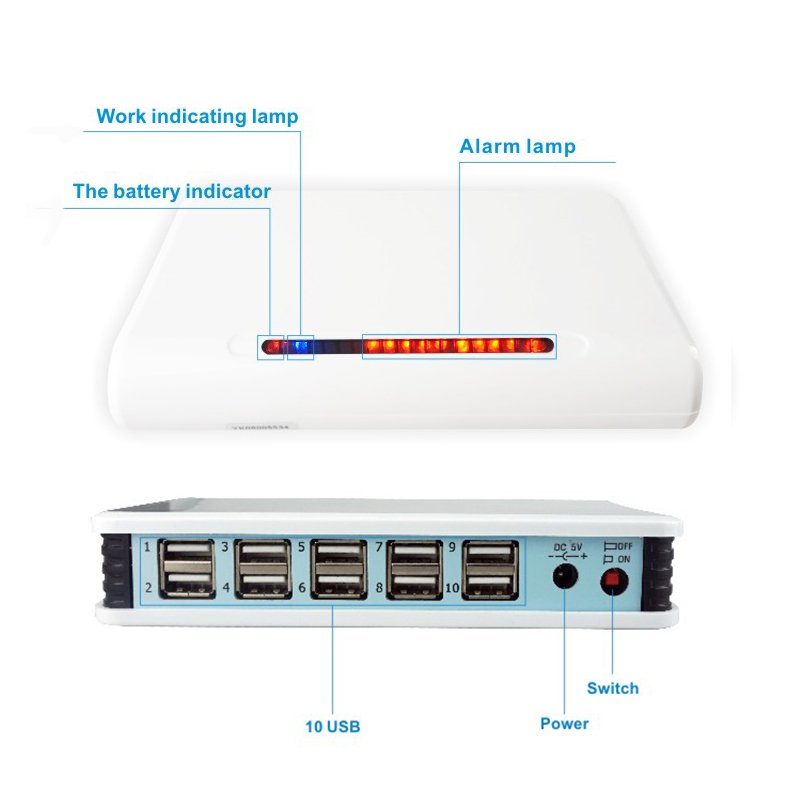 10 Ports Multi Target Smart Burglar Alarm Display Device Security System for Mobile Phone Tablet PC
