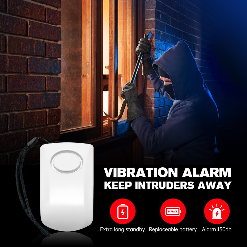 130dB Small Door Window Pendant Anti Burglar Motion Vibration Sensor Alarm For Home Security