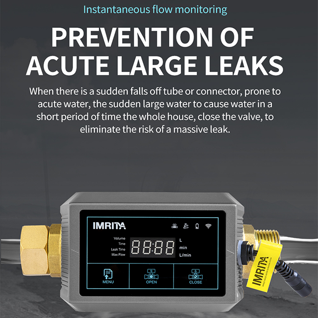 IMRITA smart wireless wifi water leak detector with automatic water shut off valve smart water monitor