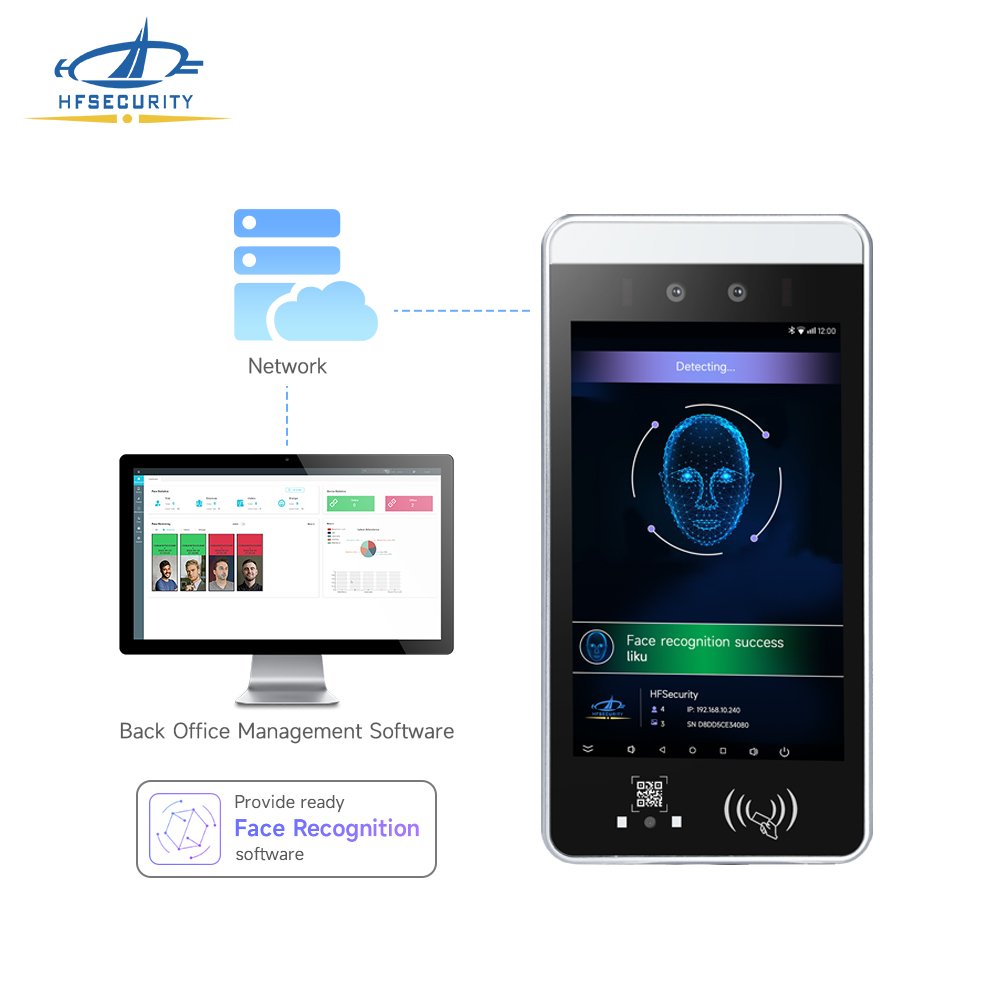 HFSecurity RA08 Free SDK Cloud Software Android Biometric Solution Provider QR Facial Time Attendance Access Control
