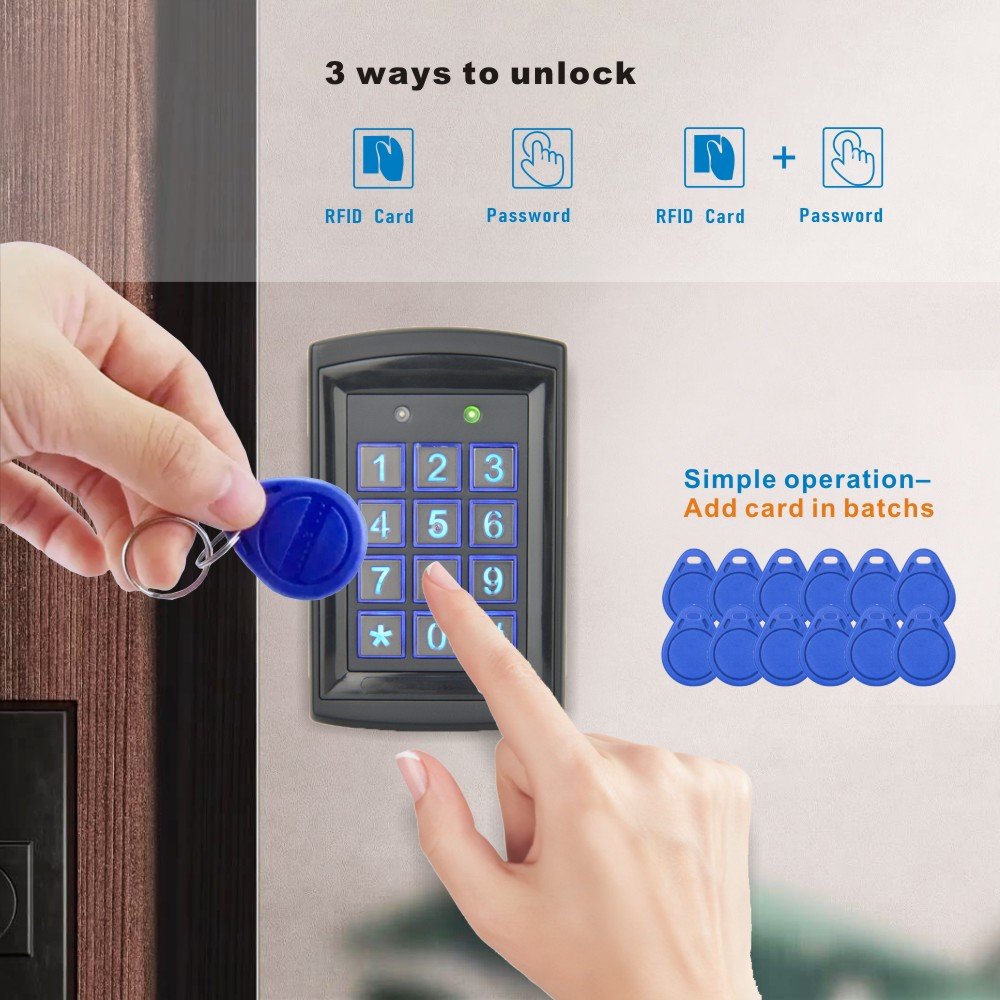 new waterproof Access Control Keypad Metal outdoor Standalone Access Control Digital Keypad card PIN code access 125khz
