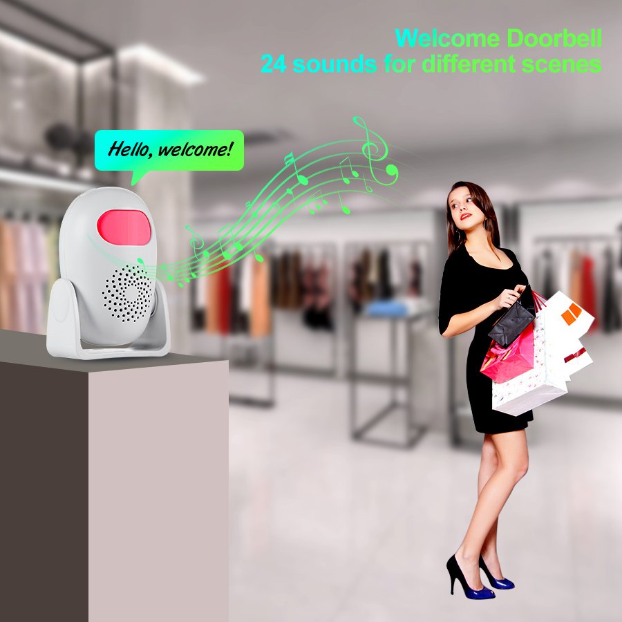 KERUI M120 Smart Welcome Doorbell 100db PIR Infrared Burglar Alarm Human Motion Detector For Garage Shop Home Security